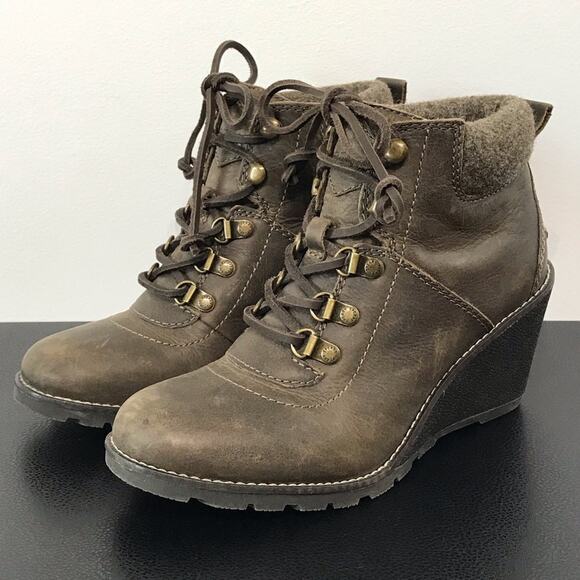 Sperry Celeste Bliss Wedge Ankle Lace Up Bootie Canteen Green Women's Size 7 - Picture 4 of 14